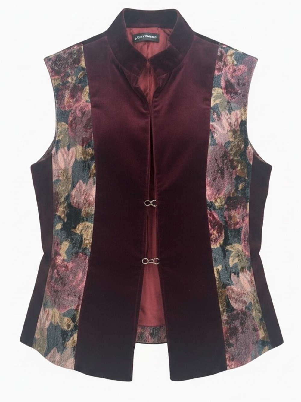 Vintage Blacky Dress Velvet Tapestry Fitted Vest Size 6